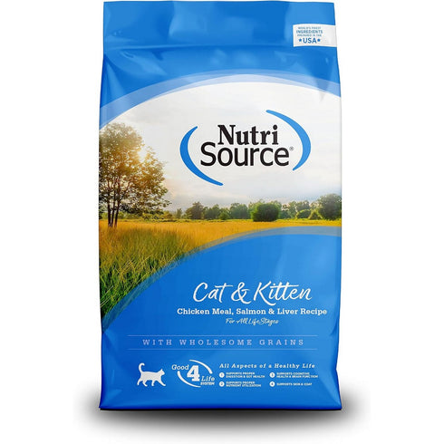 NutriSource Cat & Kitten Chicken Meal Salmon & Liver Dry Cat Food 12lb - Poudre Pet & Feed Supply